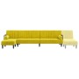 Sofá cama en forma de L terciopelo amarillo 260x140x70 cm de , Sofás - Ref: Foro24-3157246, Precio: 366,53 €, Descuento: %