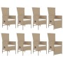 Set comedor de jardín 9 pzas con cojines ratán sintético beige de , Conjuntos de jardín - Ref: Foro24-3157575, Precio: 1,00 €...
