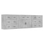 Aparadores 3 piezas madera contrachapada gris hormigón de , Aparadores - Ref: Foro24-3185427, Precio: 278,01 €, Descuento: %