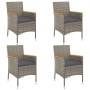 Set comedor de jardín 5 piezas con cojines ratán sintético gris de , Conjuntos de jardín - Ref: Foro24-3187366, Precio: 451,5...