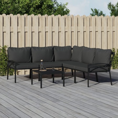 Juego de muebles de jardín 6 piezas acero con cojines gris de , Conjuntos de jardín - Ref: Foro24-3187952, Precio: 563,10 €, ...