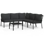Juego de muebles de jardín 6 piezas acero con cojines gris de , Conjuntos de jardín - Ref: Foro24-3187952, Precio: 563,10 €, ...