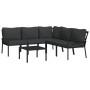 Juego de muebles de jardín 6 piezas acero con cojines gris de , Conjuntos de jardín - Ref: Foro24-3187952, Precio: 563,10 €, ...