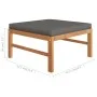Fußhocker mit dunkelgrauem Kissen aus massivem Teakholz von vidaXL, Modulare Sofas für den Außenbereich - Ref: Foro24-316113,...