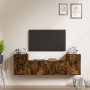 Set de muebles de TV 4 pzas madera contrachapada roble ahumado de , Muebles TV - Ref: Foro24-3188547, Precio: 142,76 €, Descu...