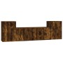 Set de muebles de TV 4 pzas madera contrachapada roble ahumado de , Muebles TV - Ref: Foro24-3188547, Precio: 142,76 €, Descu...
