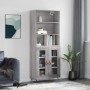 Aparador alto madera contrachapada gris sonoma 69,5x34x180 cm de , Aparadores - Ref: Foro24-3189291, Precio: 140,66 €, Descue...