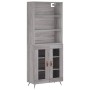 Aparador alto madera contrachapada gris sonoma 69,5x34x180 cm de , Aparadores - Ref: Foro24-3189291, Precio: 140,66 €, Descue...