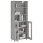 Aparador alto madera contrachapada gris sonoma 69,5x34x180 cm de , Aparadores - Ref: Foro24-3189291, Precio: 140,66 €, Descue...