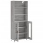 Aparador alto madera contrachapada gris sonoma 69,5x34x180 cm de , Aparadores - Ref: Foro24-3189291, Precio: 140,66 €, Descue...