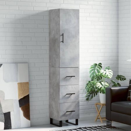 Aparador de madera contrachapada gris hormigón 34,5x34x180 cm de , Aparadores - Ref: Foro24-3198877, Precio: 118,62 €, Descue...
