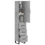 Aparador de madera contrachapada gris hormigón 34,5x34x180 cm de , Aparadores - Ref: Foro24-3198877, Precio: 118,62 €, Descue...