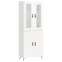 Aparador alto madera contrachapada blanco brillo 69,5x34x180 cm de , Aparadores - Ref: Foro24-3198187, Precio: 163,11 €, Desc...