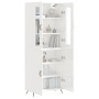 Aparador alto madera contrachapada blanco brillo 69,5x34x180 cm de , Aparadores - Ref: Foro24-3198187, Precio: 163,11 €, Desc...