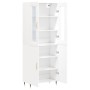 Aparador alto madera contrachapada blanco 69,5x34x180 cm de , Aparadores - Ref: Foro24-3198193, Precio: 164,98 €, Descuento: %