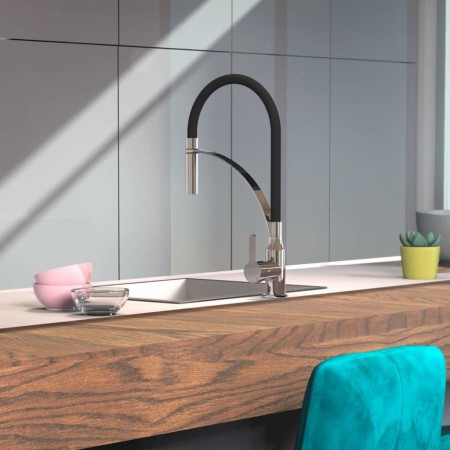 EISL Grifo monomando cocina con caño tacto suave CARNEO negro cromado de , Grifos - Ref: Foro24-446464, Precio: 102,73 €, Des...