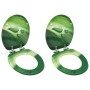 Asiento WC tapa cierre suave 2 uds MDF verde diseño gota agua de , Asientos de inodoros y bidés - Ref: Foro24-3056413, Precio...