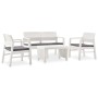Set de muebles de jardín 4 piezas con cojines plástico blanco de , Conjuntos de jardín - Ref: Foro24-3052964, Precio: 340,77 ...