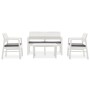 Set de muebles de jardín 4 piezas con cojines plástico blanco de , Conjuntos de jardín - Ref: Foro24-3052964, Precio: 340,77 ...