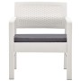 Set de muebles de jardín 4 piezas con cojines plástico blanco de , Conjuntos de jardín - Ref: Foro24-3052964, Precio: 340,77 ...