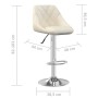 Taburete de cocina de terciopelo crema de , Taburetes de cocina - Ref: Foro24-335293, Precio: 92,23 €, Descuento: %