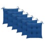 Sillas de jardín 6 uds madera maciza de teca con cojines azules de , Sillas de jardín - Ref: Foro24-3062566, Precio: 460,85 €...