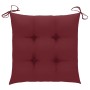 Sillas de jardín 8 uds madera teca con cojines rojo tinto de , Sillas de jardín - Ref: Foro24-3072913, Precio: 625,98 €, Desc...