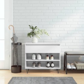 Mueble zapatero madera contrachapada blanco brillo 70x36x60 cm de , Zapateros y organizadores de calzado - Ref: Foro24-831438...
