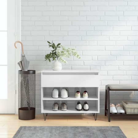 Mueble zapatero madera contrachapada blanco brillo 70x36x60 cm de , Zapateros y organizadores de calzado - Ref: Foro24-831438...