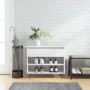 Mueble zapatero madera contrachapada blanco brillo 70x36x60 cm de , Zapateros y organizadores de calzado - Ref: Foro24-831438...