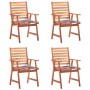 Sillas comedor de jardín y cojines 4 uds madera maciza acacia de , Sillas de jardín - Ref: Foro24-3078333, Precio: 307,01 €, ...