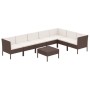 Set muebles de jardín 8 pzas y cojines ratán sintético marrón de , Conjuntos de jardín - Ref: Foro24-3094427, Precio: 688,90 ...