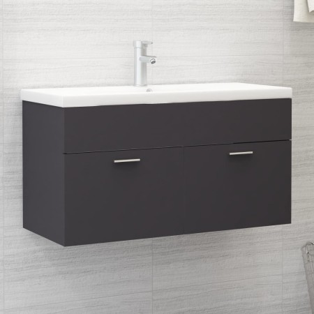 Armario para lavabo madera contrachapada gris 90x38,5x46 cm de , Muebles de baño - Ref: Foro24-804667, Precio: 48,81 €, Descu...