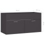 Armario para lavabo madera contrachapada gris 90x38,5x46 cm de , Muebles de baño - Ref: Foro24-804667, Precio: 48,81 €, Descu...