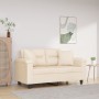 Sofá de 2 plazas con cojines tela de microfibra beige 120 cm de , Sofás - Ref: Foro24-3200970, Precio: 267,57 €, Descuento: %