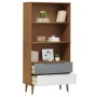 Librería MOLDE madera maciza de pino marrón 85x35x170,5 cm de , Librerías y estanterías - Ref: Foro24-350540, Precio: 113,05 ...