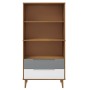 Librería MOLDE madera maciza de pino marrón 85x35x170,5 cm de , Librerías y estanterías - Ref: Foro24-350540, Precio: 113,05 ...