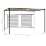 Cenador con techo retráctil gris taupe 3x4x2,3 m 180 g/m² de , Carpas y cenadores - Ref: Foro24-313624, Precio: 315,22 €, Des...