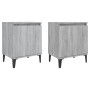 Mesitas de noche con patas de metal gris Sonoma 40x30x50 cm de , Mesitas de noche - Ref: Foro24-813119, Precio: 57,49 €, Desc...