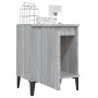 Mesitas de noche con patas de metal gris Sonoma 40x30x50 cm de , Mesitas de noche - Ref: Foro24-813119, Precio: 57,49 €, Desc...