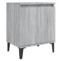 Mesitas de noche con patas de metal gris Sonoma 40x30x50 cm de , Mesitas de noche - Ref: Foro24-813119, Precio: 57,49 €, Desc...