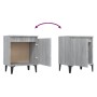 Mesitas de noche con patas de metal gris Sonoma 40x30x50 cm de , Mesitas de noche - Ref: Foro24-813119, Precio: 57,49 €, Desc...