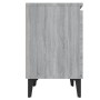 Mesitas de noche con patas de metal gris Sonoma 40x30x50 cm de , Mesitas de noche - Ref: Foro24-813119, Precio: 57,49 €, Desc...