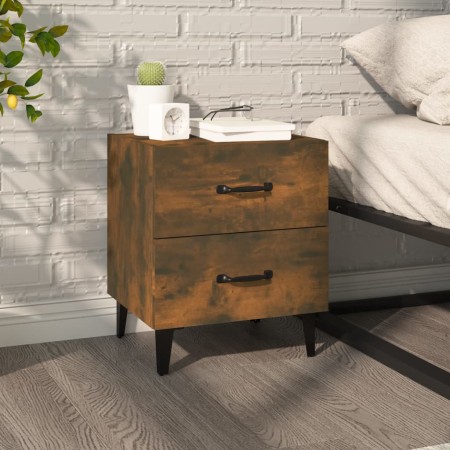 Mesita de noche color roble ahumado 40x35x47,5 cm de , Mesitas de noche - Ref: Foro24-817291, Precio: 33,42 €, Descuento: %
