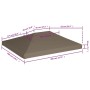 Toldo de cenador gris topo 310 g/m² 3x4 m de , Cubiertas para carpas y cenadores - Ref: Foro24-46623, Precio: 80,33 €, Descue...