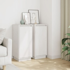 Aparador 2 uds madera maciza de pino blanco 31,5x34x75 cm de , Aparadores - Ref: Foro24-813353, Precio: 80,26 €, Descuento: %