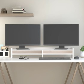 Soporte para monitor madera maciza de pino blanco 100x24x16 cm de , Bases y elevadores para ordenadores - Ref: Foro24-813990,...