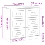 Aparador de madera contrachapada roble ahumado 70x35,5x67,5 cm de , Aparadores - Ref: Foro24-816437, Precio: 141,49 €, Descue...