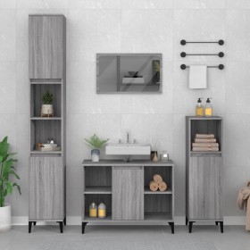 Armario de lavabo madera contrachapada gris Sonoma 80x33x60 cm de , Tocadores de baño - Ref: Foro24-821298, Precio: 70,48 €, ...