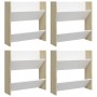 Zapateros de pared 4uds contrachapada blanco y roble 60x18x60cm de , Zapateros y organizadores de calzado - Ref: Foro24-80673...